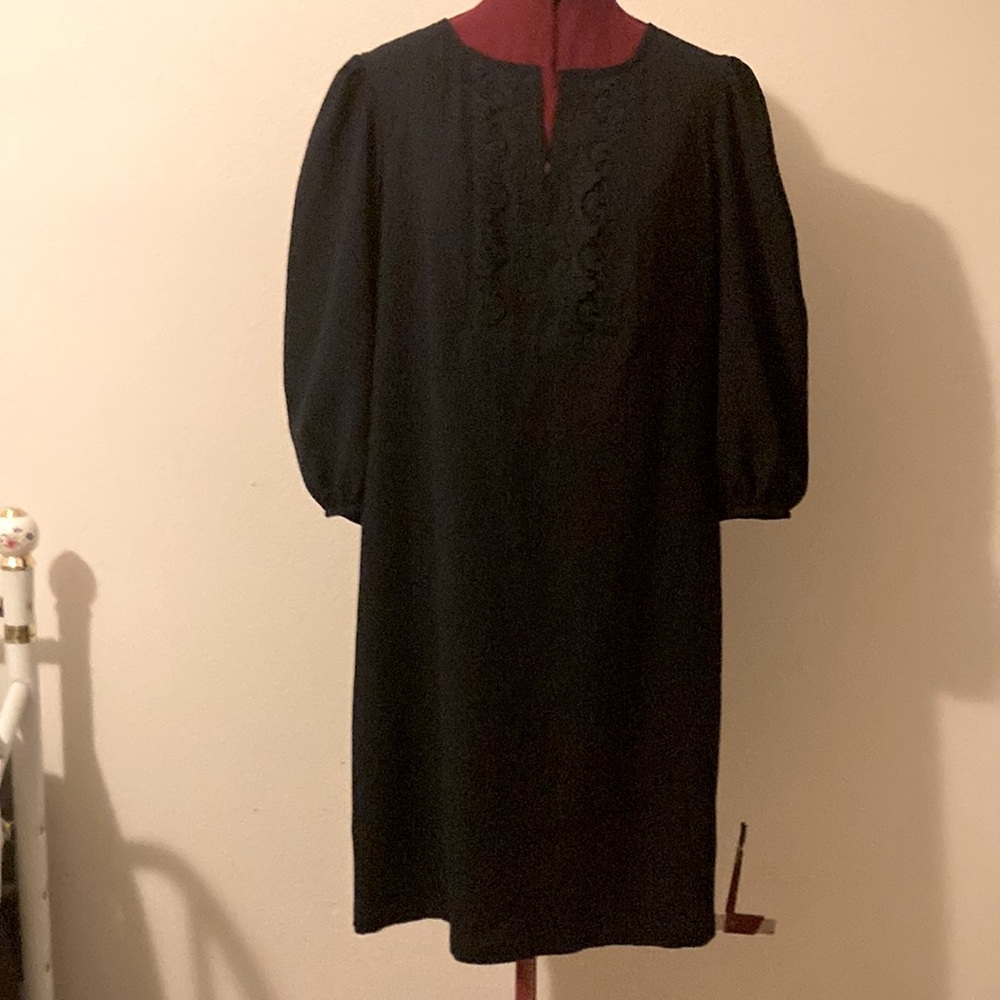 Joseph Ribkoff Size 16 navy blue long sleeves dress with lining Made in Bulgaria